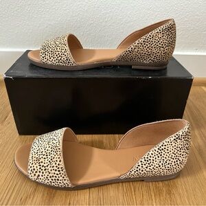 J. Crew Morgan Calfhair Peep-Toe Flats